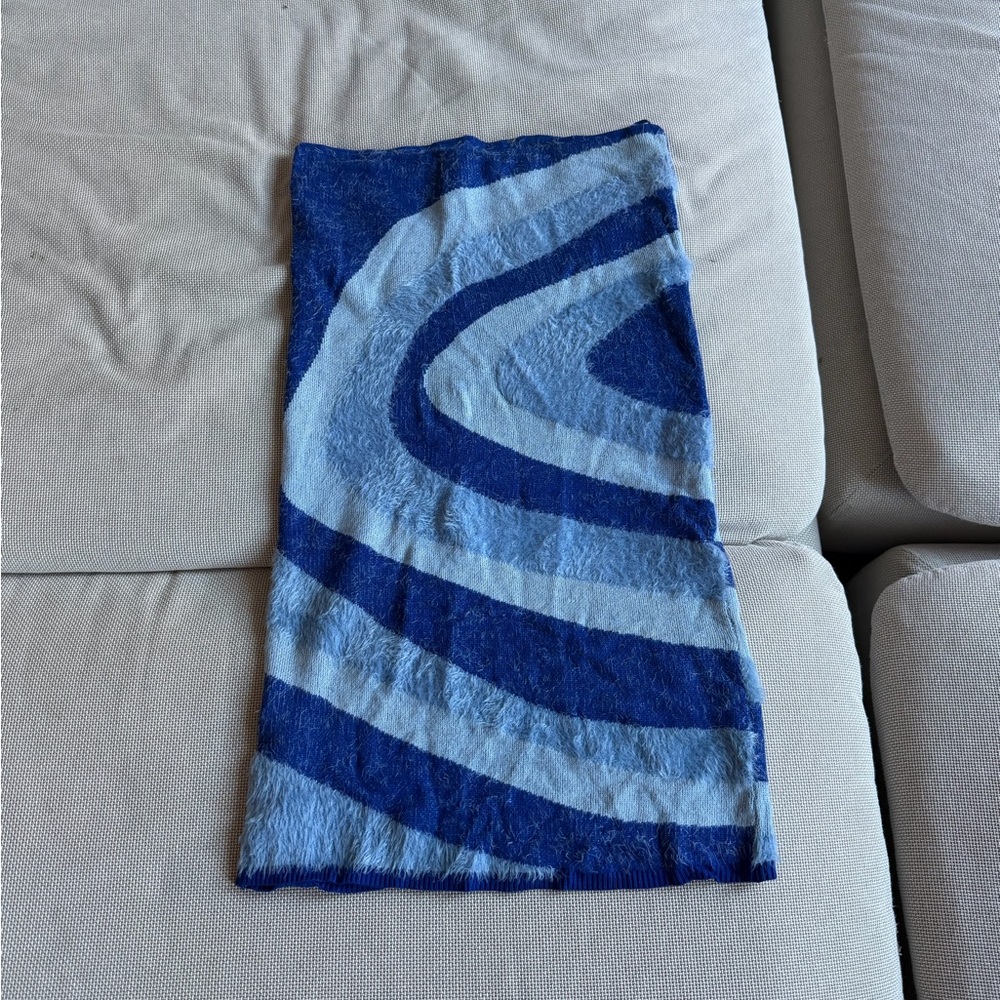 House of Sunny Blue and White Strapless Dress for Coachella